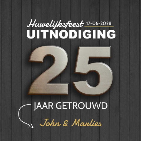 Uitnodiging Huwelijksjubileum Met Zilveren 25