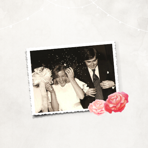 60 jaar getrouwd uitnodiging met sierlijke bloemen