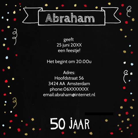 Uitnodiging 50 jaar met Abrahampop