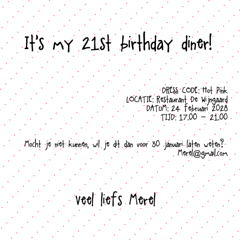 Uitnodiging 21 Jaar Maken