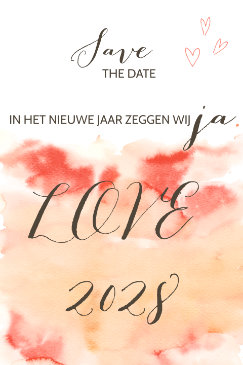 Sierlijke save the date met aquarelletters