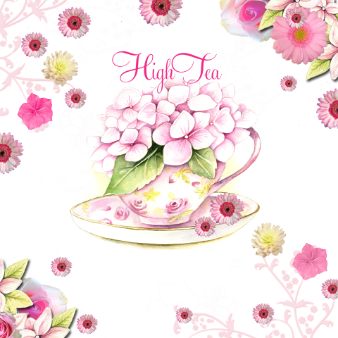 High tea theekopje met hortensia