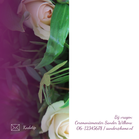 Prachtige jubileumkaart met foto van rozen