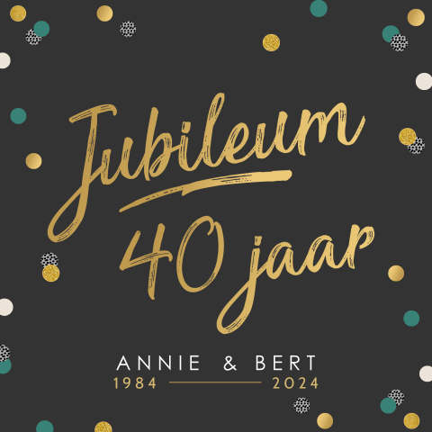 Jubileumkaart 50 jaar getrouwd met confetti en stipjes