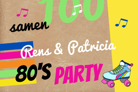 Uitnodiging 80s feest voor een samen 100 verjaardag