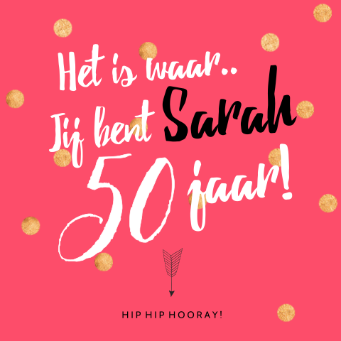 Vrolijk verjaardagskaartje sarah