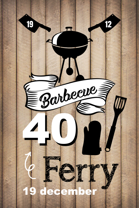 Tuinfeest uitnodiging voor 40e verjaardag met barbecue