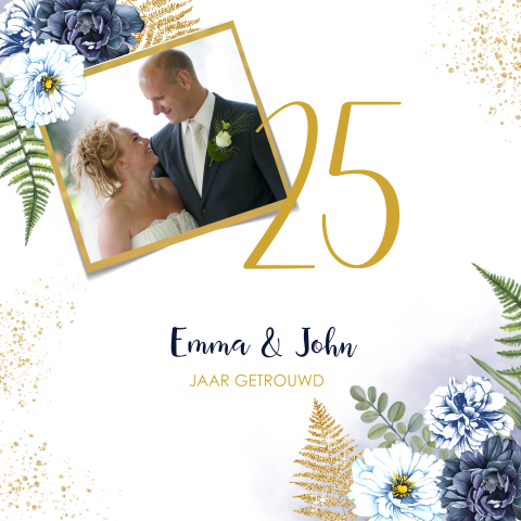 25 Jaar Getrouwd Zilveren Huwelijk Mooie Uitnodigingen