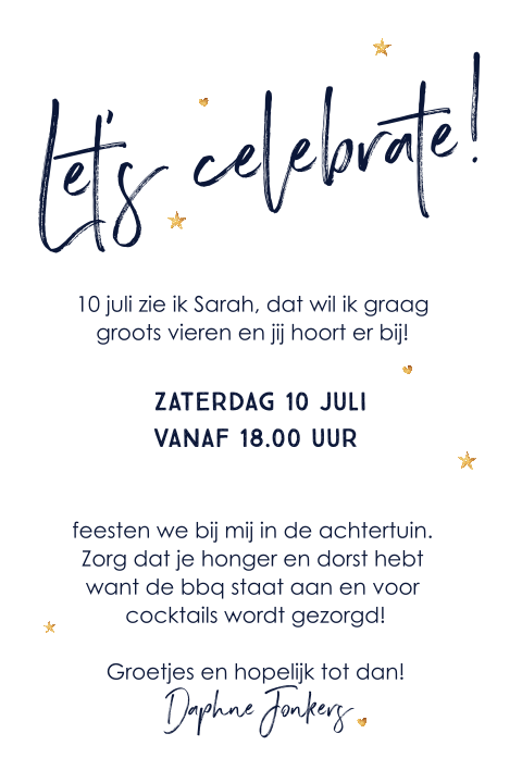 Uitnodiging 50 jaar glitter en