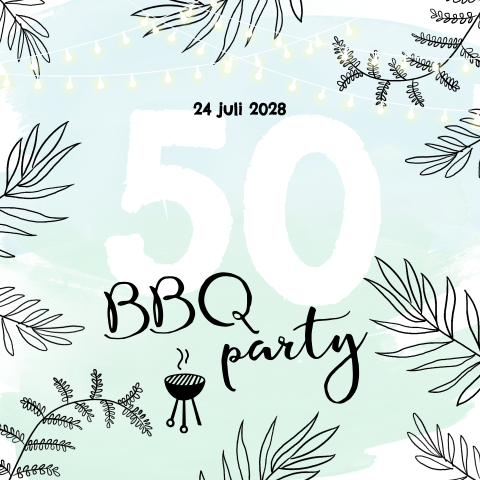 Uitnodiging 50 jaar verjaardag tuinfeest botanical