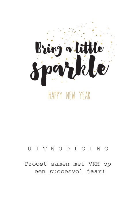 Uitnodiging nieuwjaarsborrel glitter champagneglazen