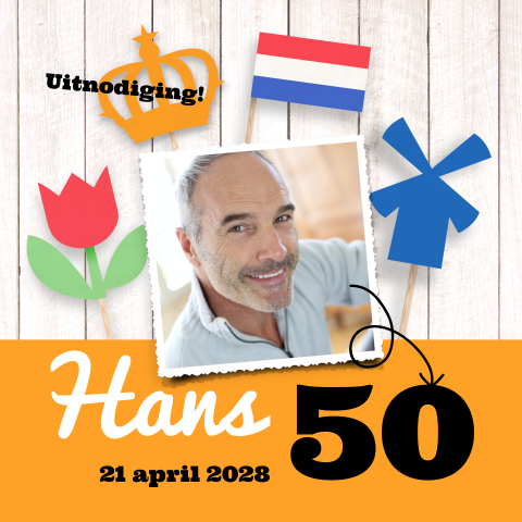 Uitnodiging 50e verjaardag met Holland thema