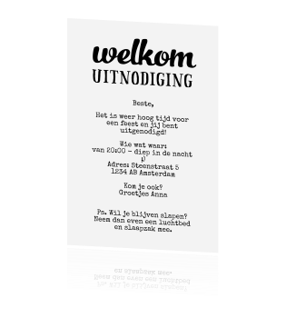 Verbazingwekkend hippe uitnodigingskaart voor een feestje PF-06