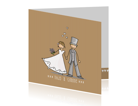 Hedendaags Uitnodiging bruiloft met originele illustratie JB-39
