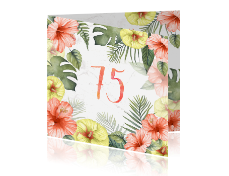 Verbazingwekkend Uitnodiging verjaardag 75 jaar tropische bloemen NS-58